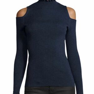 Catherine Malandrino Cold- Shoulder Turtle Neck Long Sleeve Sweater Women's XS